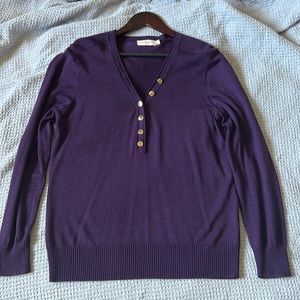 Tory Burch Purple Merino Wool Sweater